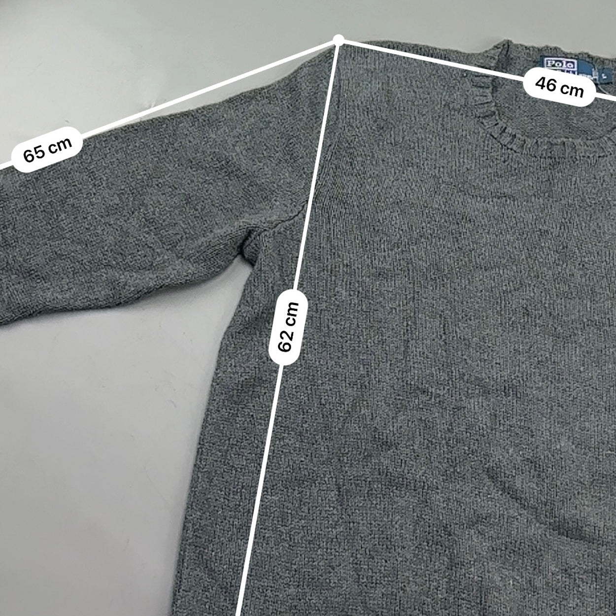 Grey Ralph Lauren Knitted Sweater - Men L - Very Good - Revaleur