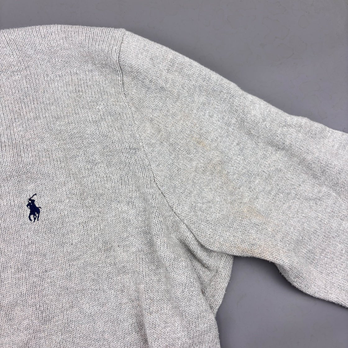 Grey Ralph Lauren Knitted Sweater - Men XXL - Very Good - Revaleur