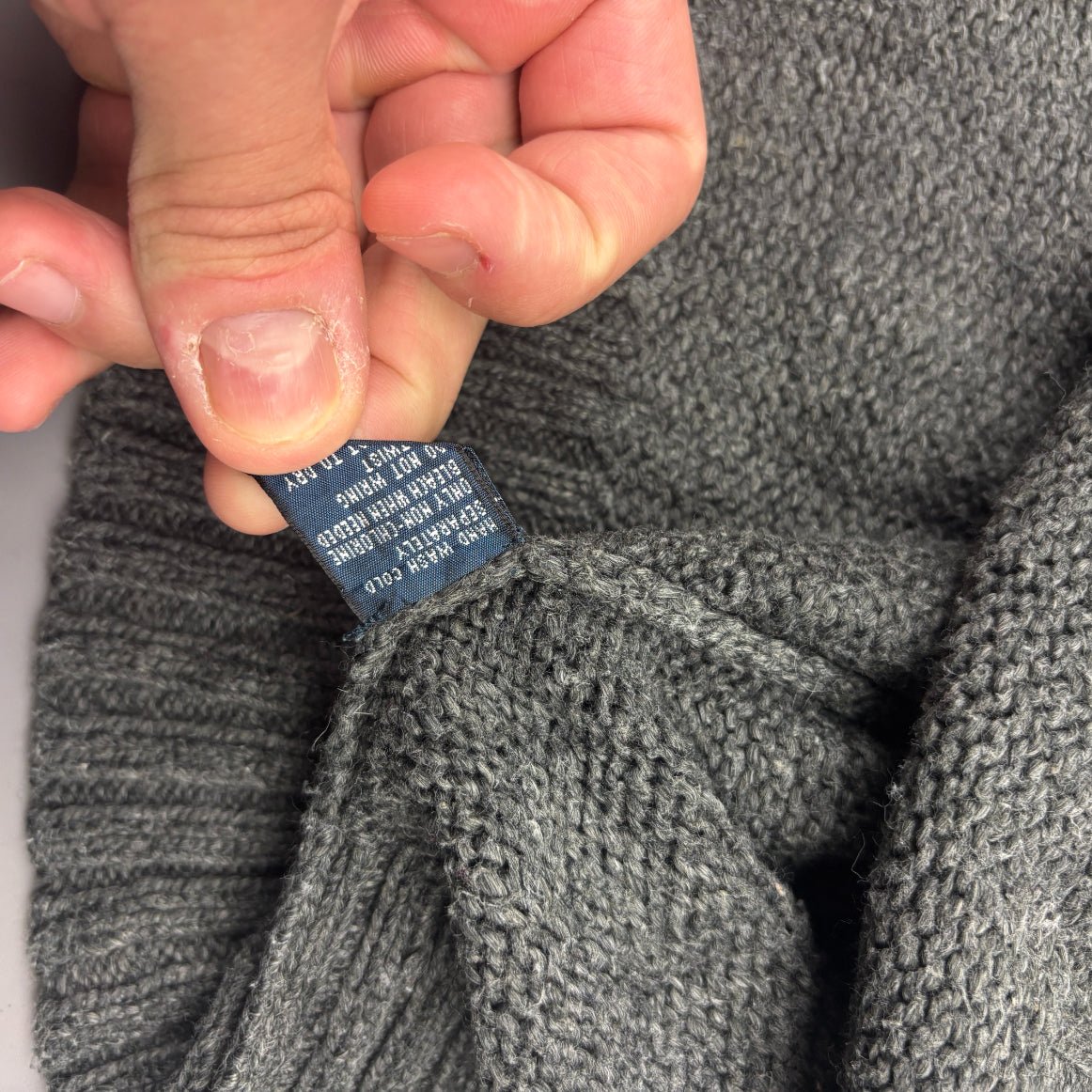 Grey Ralph Lauren Knitted Sweater - Men XXL - Very Good - Revaleur