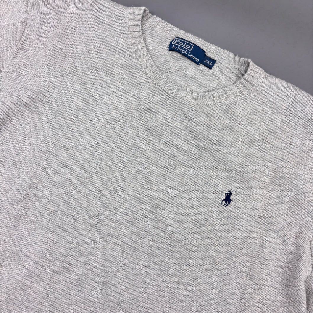 Grey Ralph Lauren Knitted Sweater - Men XXL - Very Good - Revaleur