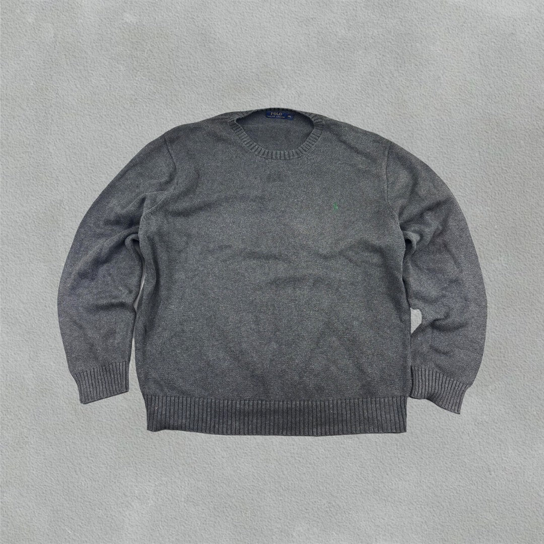 Grey Ralph Lauren Knitted Sweater - Men XXL - Very Good - Revaleur