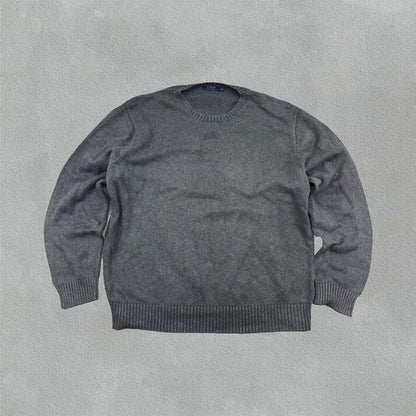 Grey Ralph Lauren Knitted Sweater - Men XXL - Very Good - Revaleur