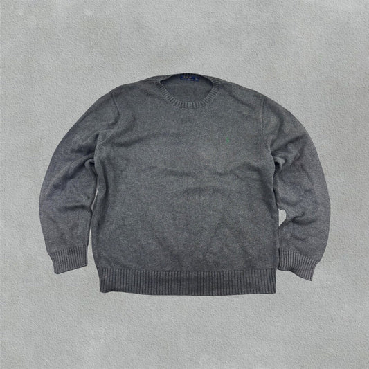 Grey Ralph Lauren Knitted Sweater - Men XXL - Very Good - Revaleur