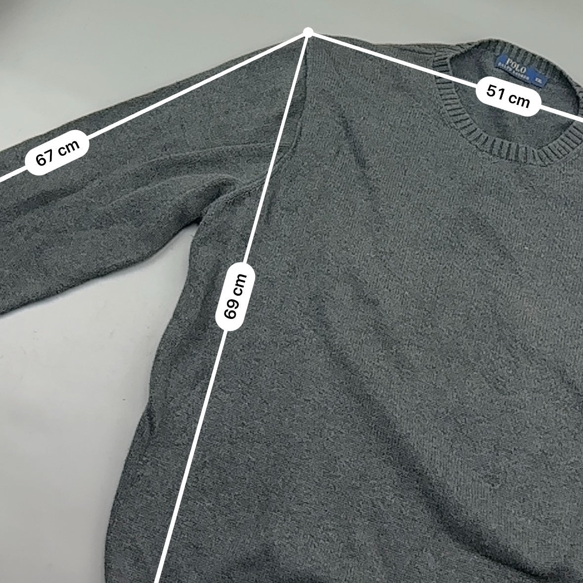 Grey Ralph Lauren Knitted Sweater - Men XXL - Very Good - Revaleur