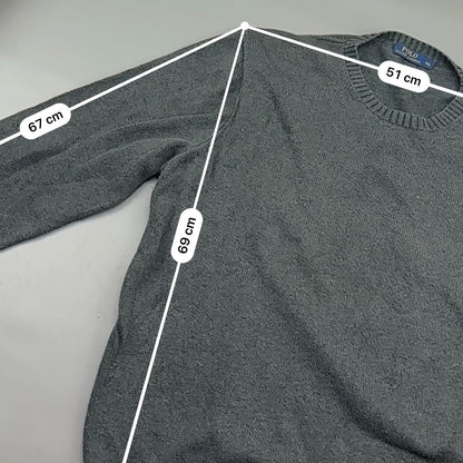 Grey Ralph Lauren Knitted Sweater - Men XXL - Very Good - Revaleur