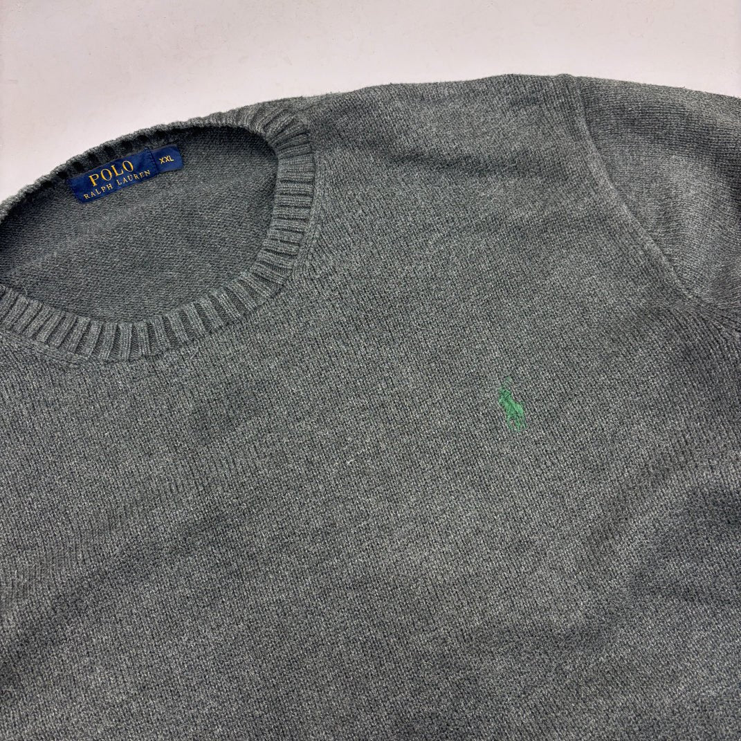 Grey Ralph Lauren Knitted Sweater - Men XXL - Very Good - Revaleur