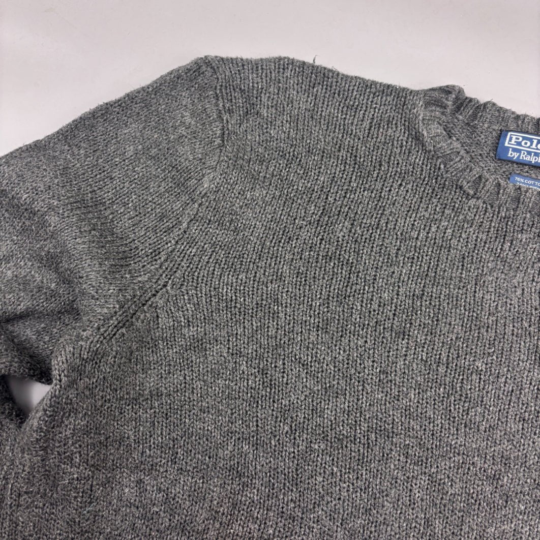 Grey Ralph Lauren Knitted Sweater - Men XXL - Very Good - Revaleur
