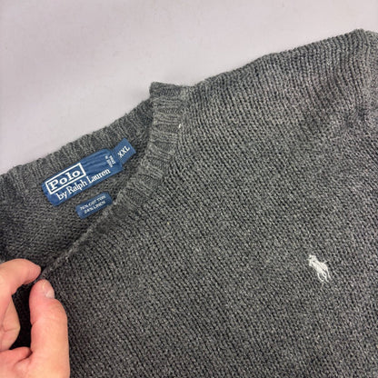 Grey Ralph Lauren Knitted Sweater - Men XXL - Very Good - Revaleur