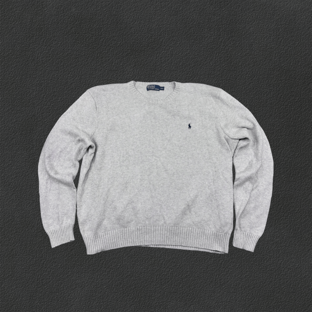 Grey Ralph Lauren Knitted Sweater - Men XXL - Very Good - Revaleur