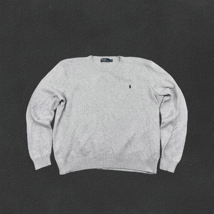 Grey Ralph Lauren Knitted Sweater - Men XXL - Very Good - Revaleur