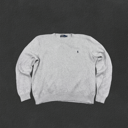 Grey Ralph Lauren Knitted Sweater - Men XXL - Very Good - Revaleur