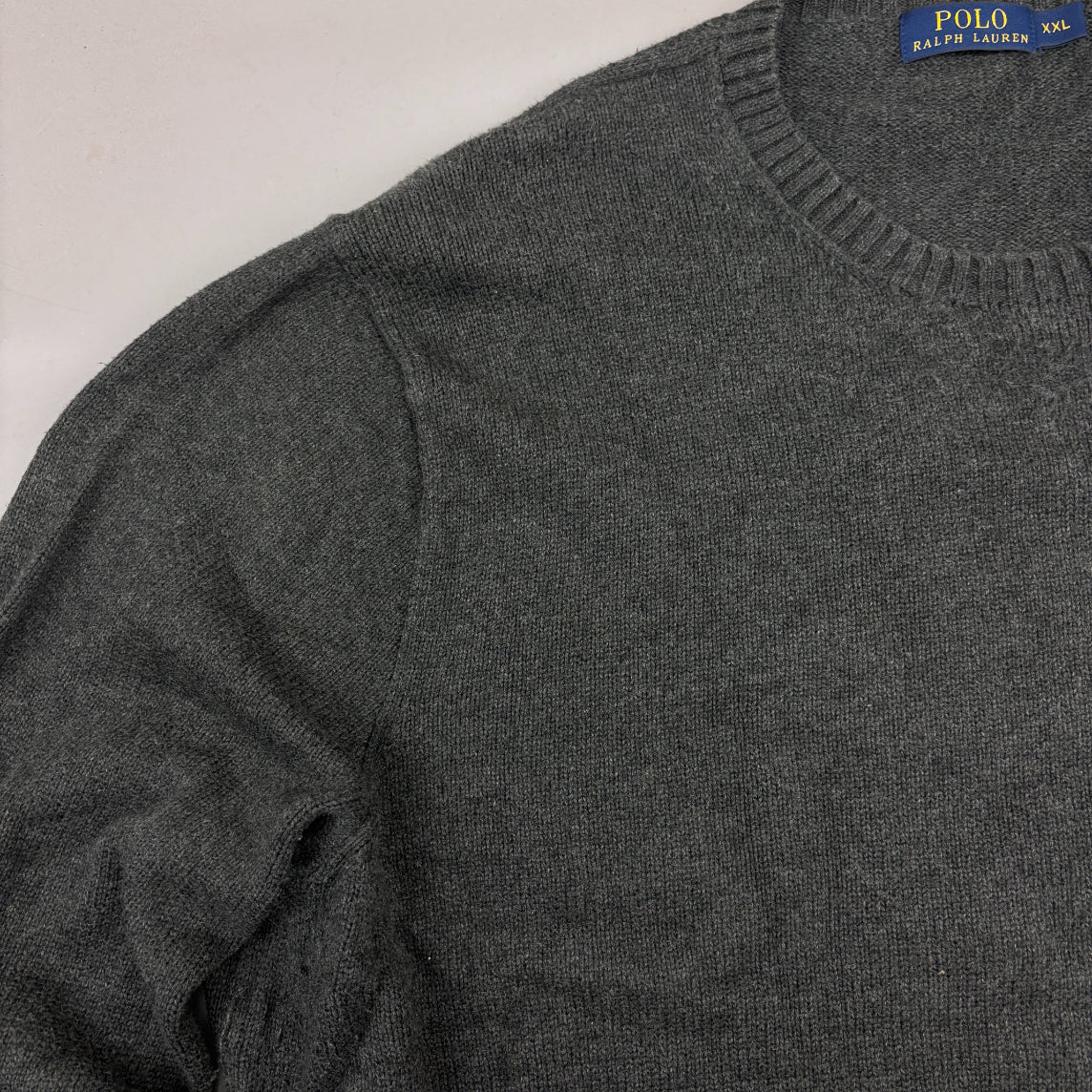 Grey Ralph Lauren Knitted Sweater - Men XXL - Very Good - Revaleur