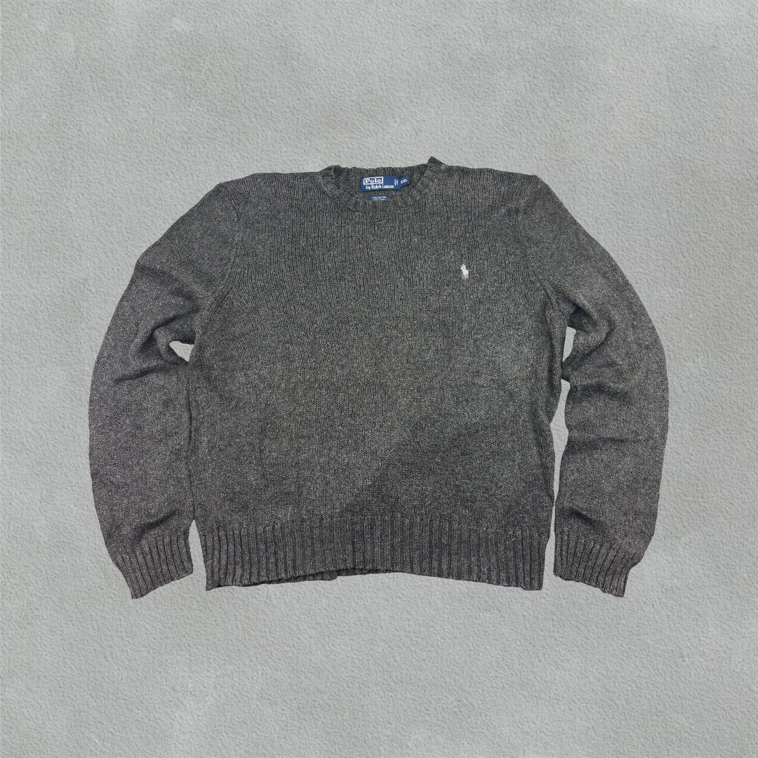 Grey Ralph Lauren Knitted Sweater - Men XXL - Very Good - Revaleur