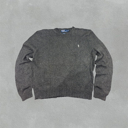 Grey Ralph Lauren Knitted Sweater - Men XXL - Very Good - Revaleur