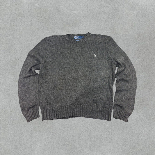 Grey Ralph Lauren Knitted Sweater - Men XXL - Very Good - Revaleur