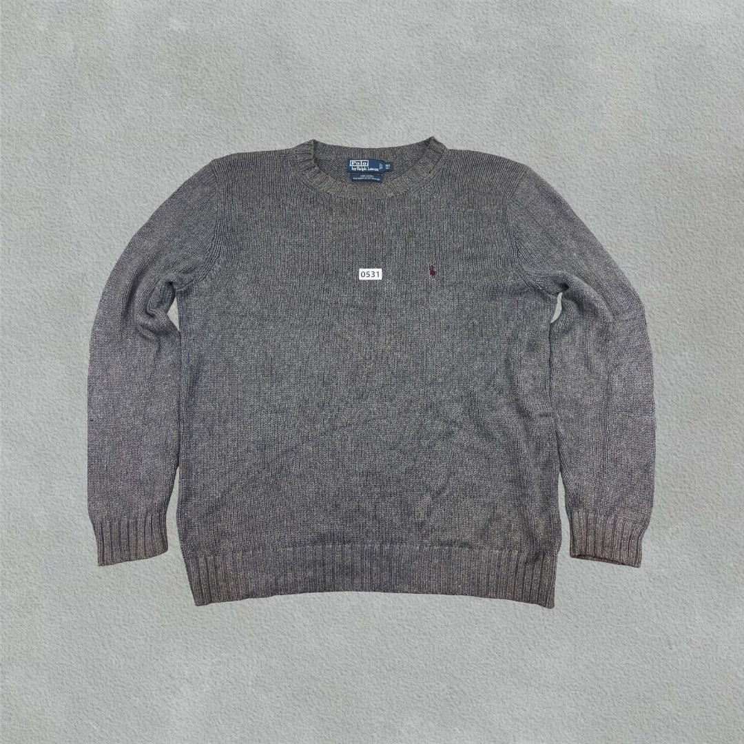 Grey Ralph Lauren Knitted Sweater - XL - Very Good - Revaleur