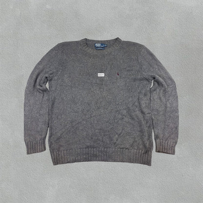 Grey Ralph Lauren Knitted Sweater - XL - Very Good - Revaleur