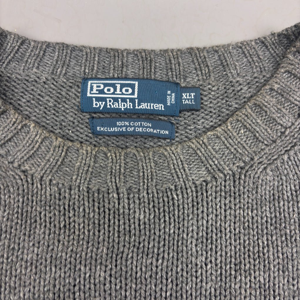 Grey Ralph Lauren Knitted Sweater - XL - Very Good - Revaleur