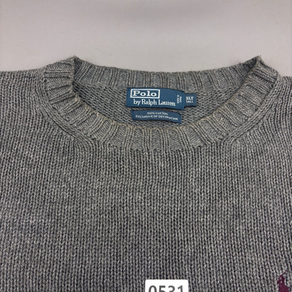 Grey Ralph Lauren Knitted Sweater - XL - Very Good - Revaleur