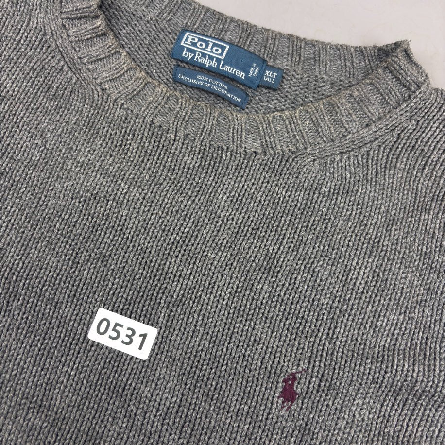 Grey Ralph Lauren Knitted Sweater - XL - Very Good - Revaleur