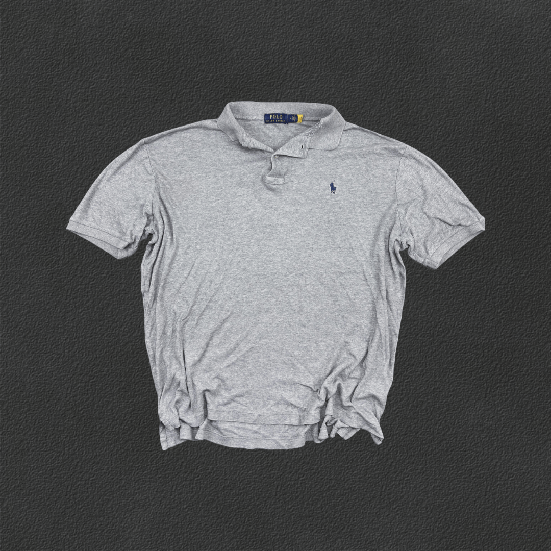 Grey Ralph Lauren Polo Shirt - Men M - Very Good - Revaleur