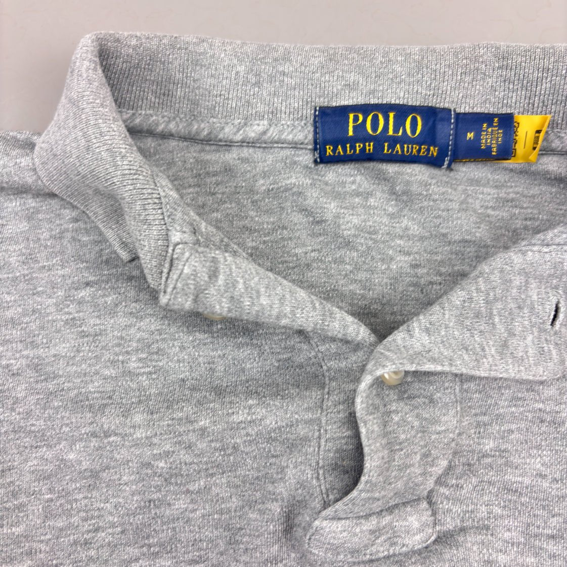 Grey Ralph Lauren Polo Shirt - Men M - Very Good - Revaleur