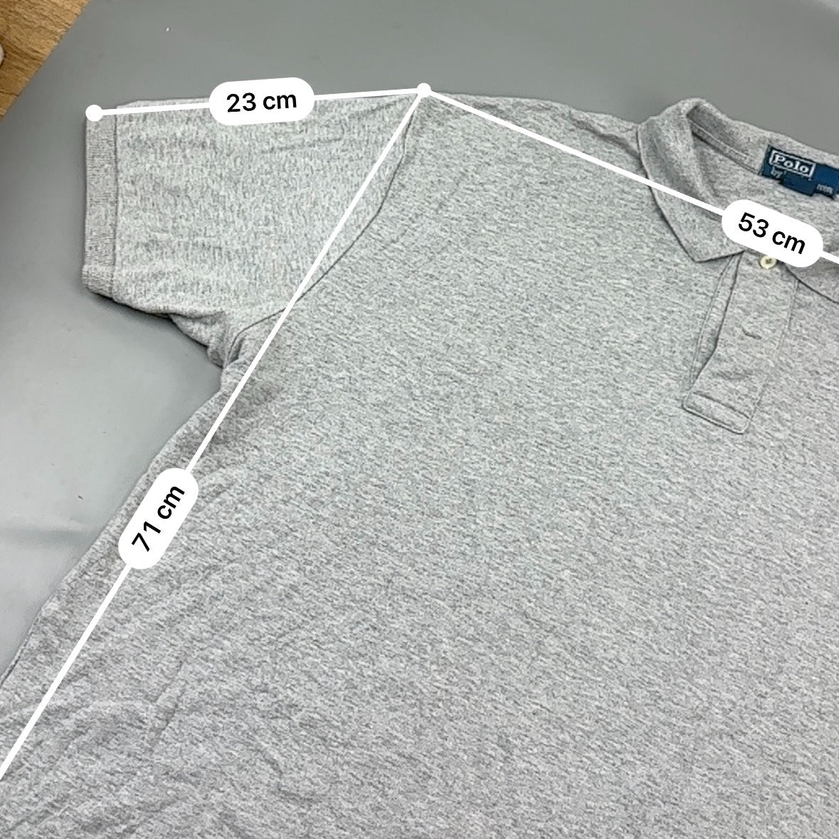 Grey Ralph Lauren Polo Shirt - Men XL - Very Good - Revaleur