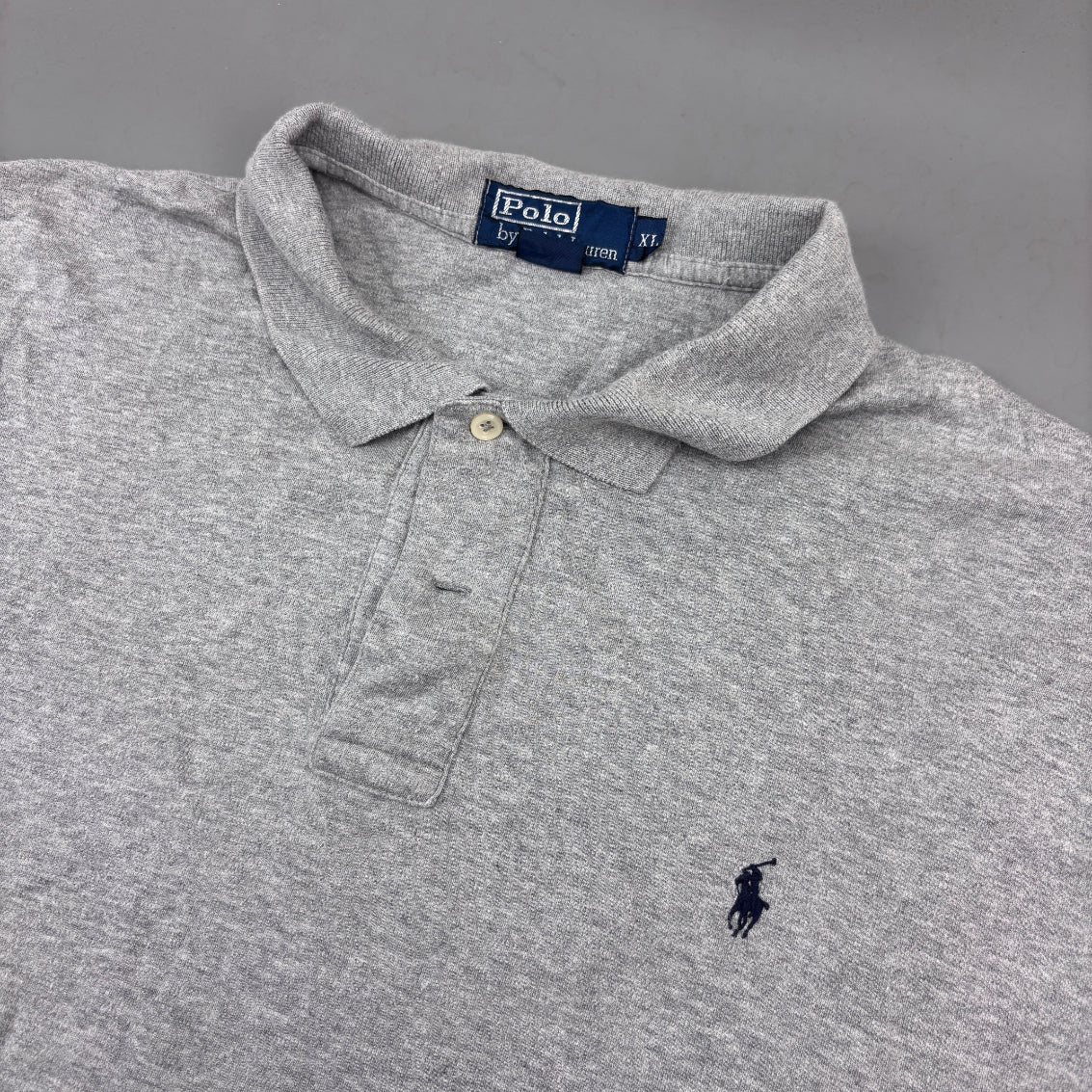 Grey Ralph Lauren Polo Shirt - Men XL - Very Good - Revaleur