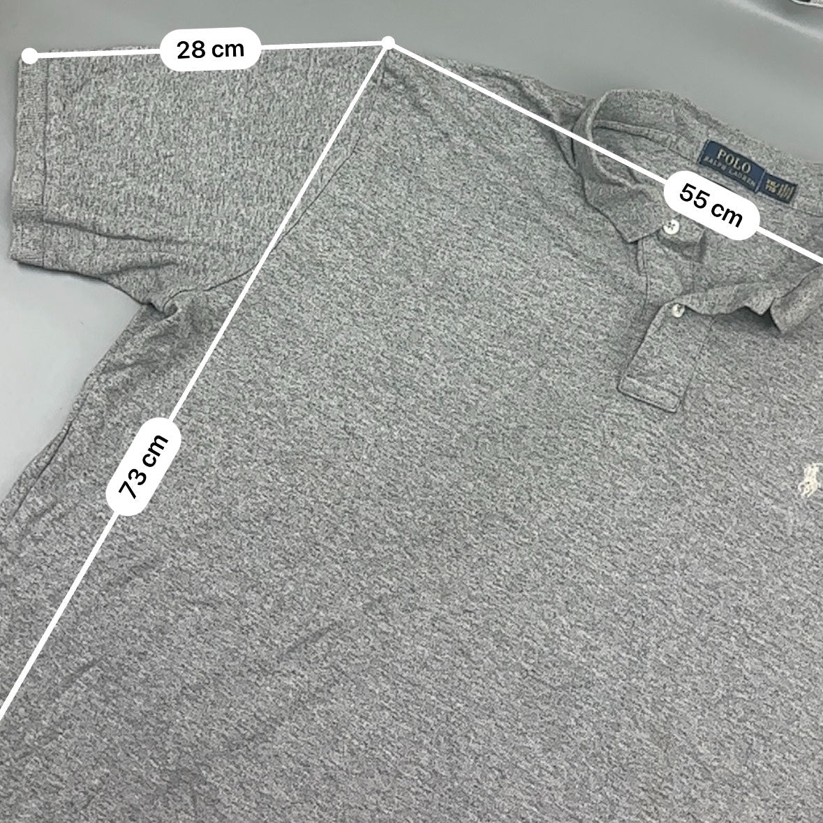 Grey Ralph Lauren Polo Shirt - Men XXL - Very Good - Revaleur