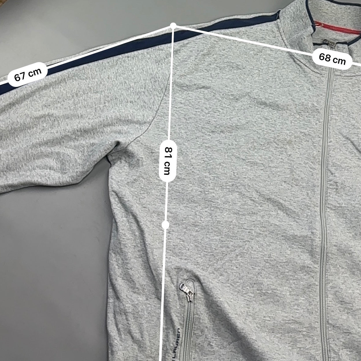 Grey Ralph Lauren Zip Vest - Men 3XL - Very Good - Revaleur