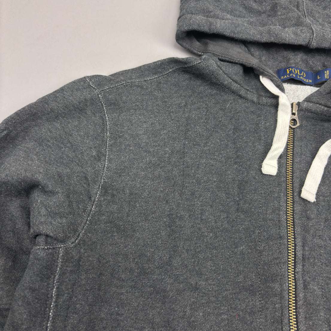 Grey Ralph Lauren Zip Vest - Men L - Very Good - Revaleur