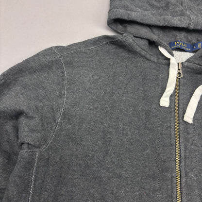 Grey Ralph Lauren Zip Vest - Men L - Very Good - Revaleur