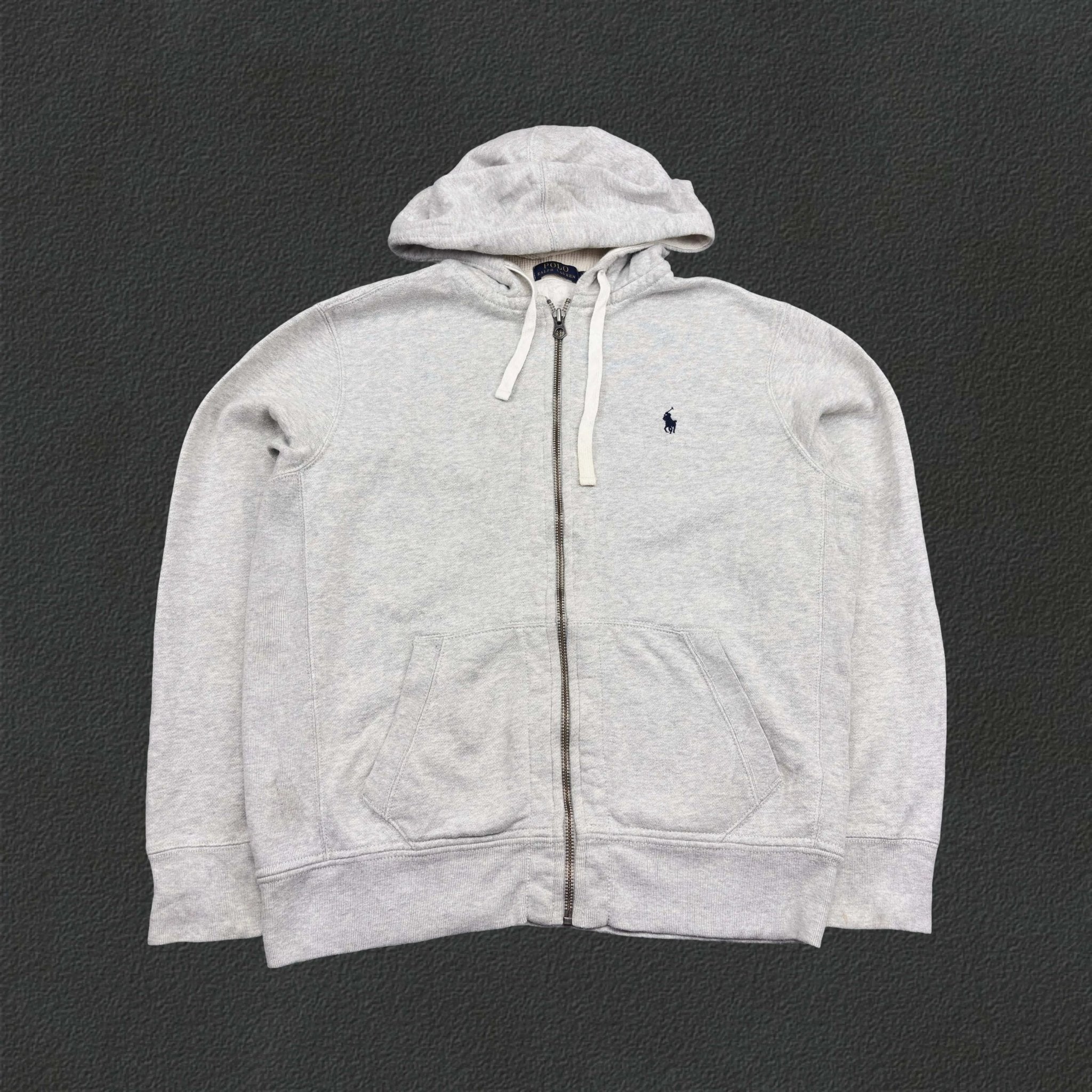 Grey Ralph Lauren Zip Vest - Men L - Very Good - Revaleur