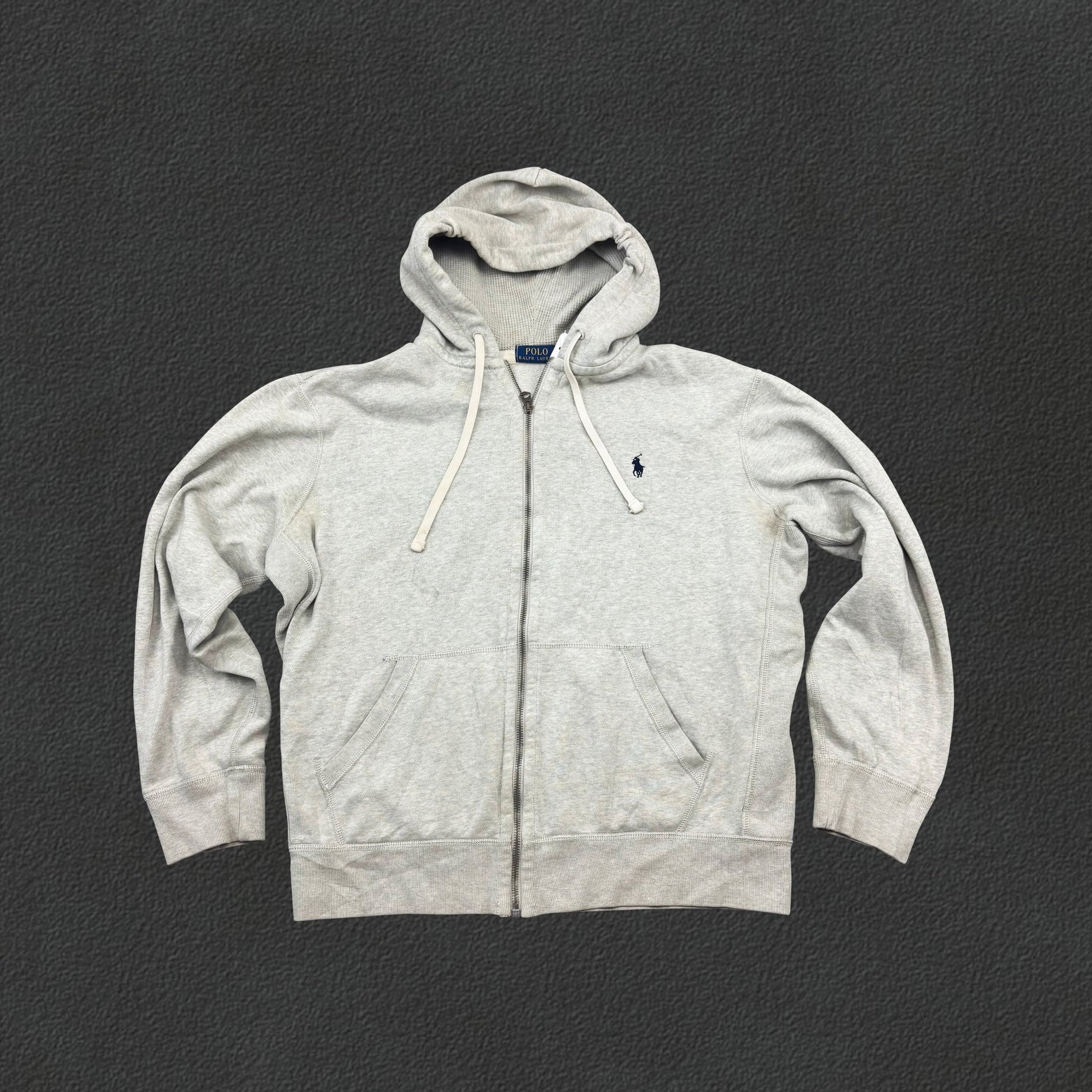 Grey Ralph Lauren Zip Vest - Men L - Very Good - Revaleur