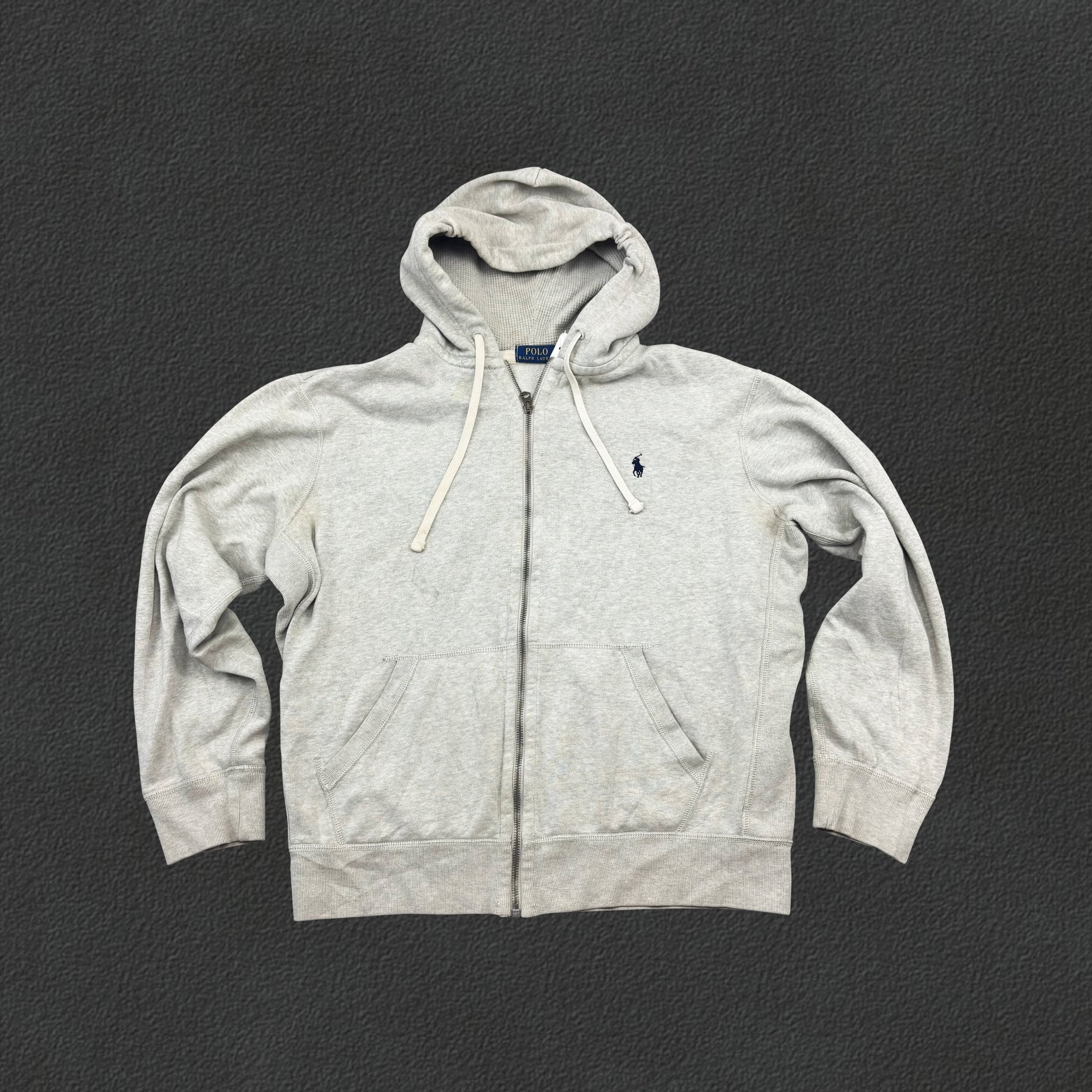 Grey Ralph Lauren Zip Vest - Men L - Very Good - Revaleur