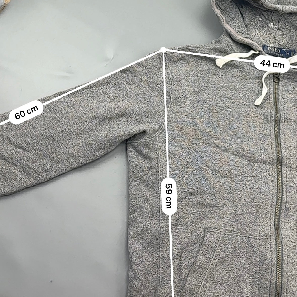 Grey Ralph Lauren Zip Vest - Men M - Very Good - Revaleur