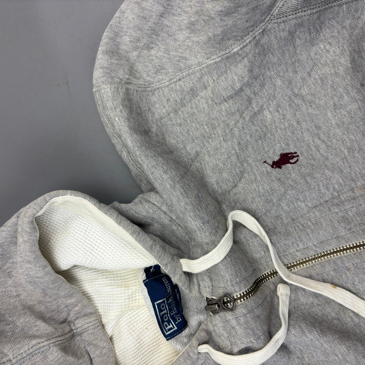 Grey Ralph Lauren Zip Vest - Men S - Very Good - Revaleur