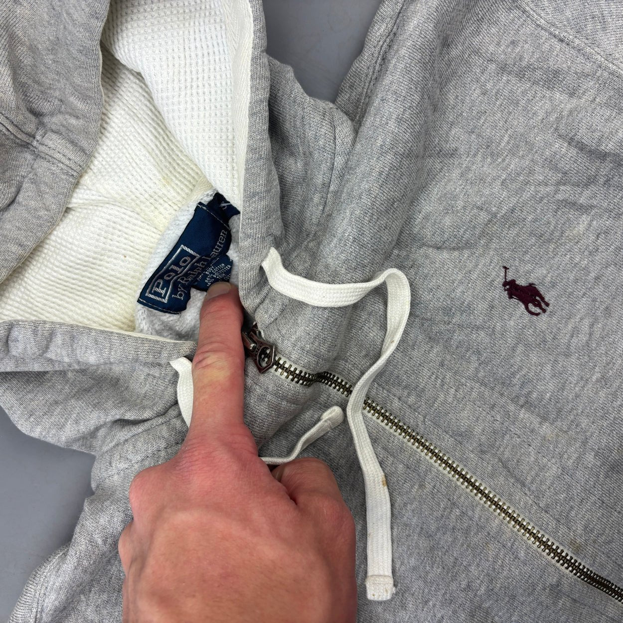 Grey Ralph Lauren Zip Vest - Men S - Very Good - Revaleur