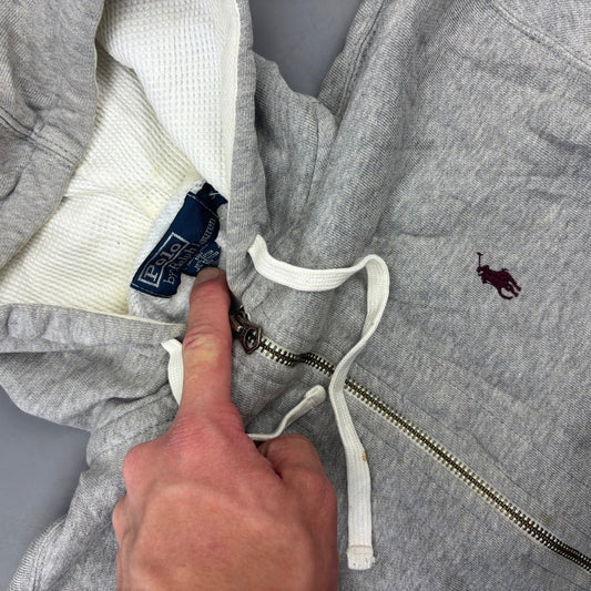 Grey Ralph Lauren Zip Vest - Men S - Very Good - Revaleur