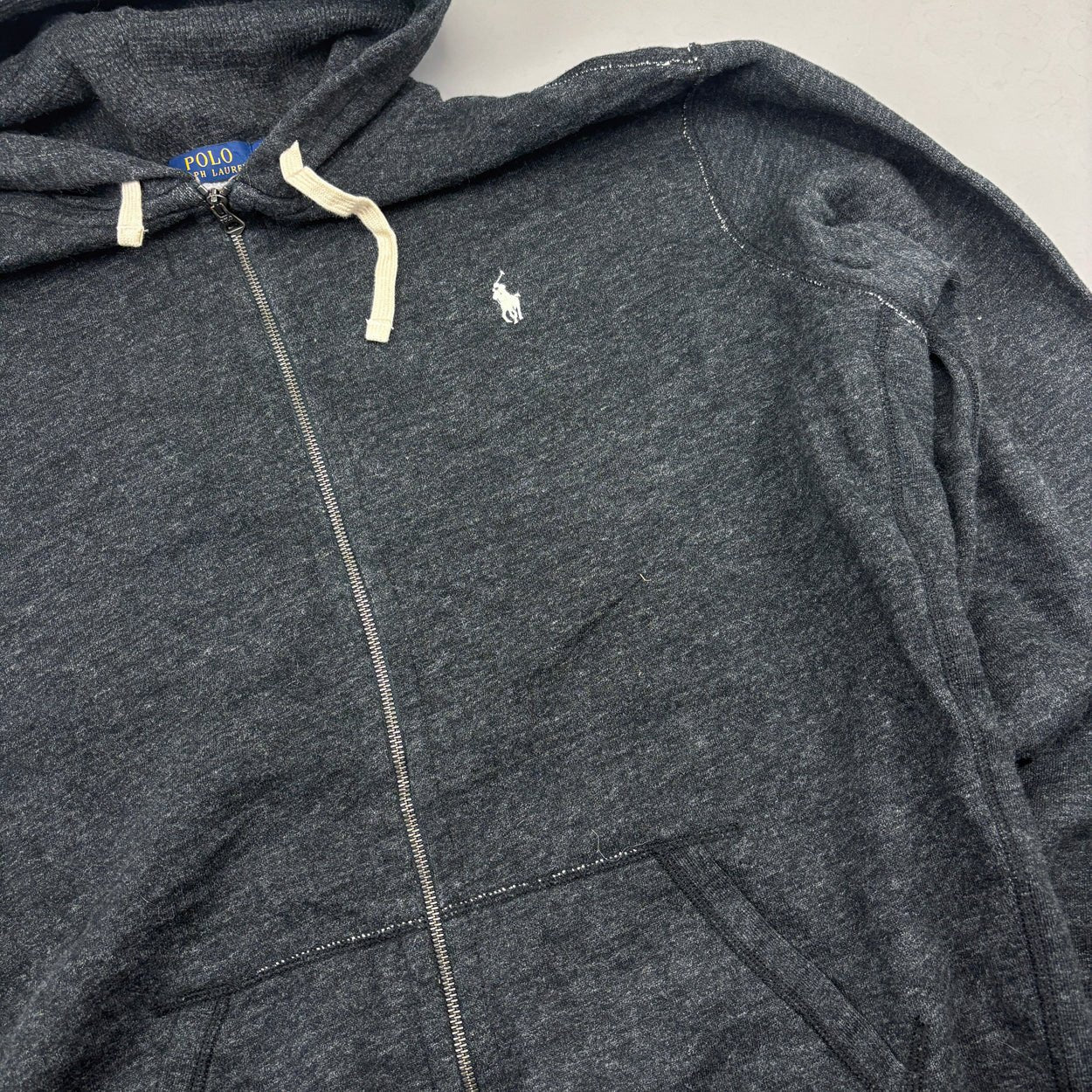 Grey Ralph Lauren Zip Vest - Men XXL - Very Good - Revaleur