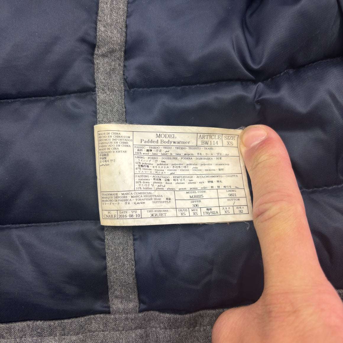 Grey Suitsupply Bodywarmer - XS - Very Good - Revaleur