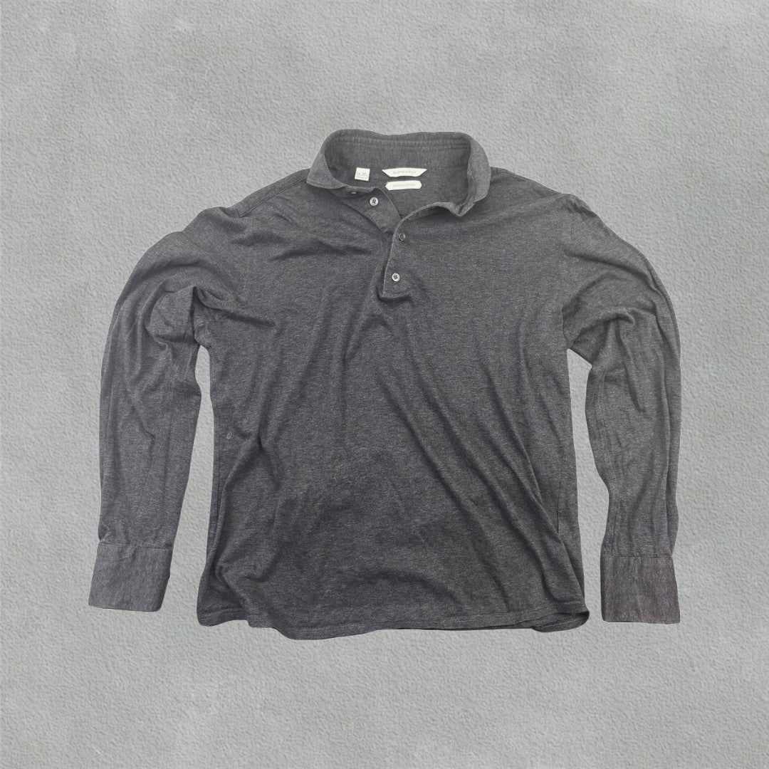 Grey Suitsupply Longsleeve Polo Shirt - Men 40 - Very Good - Revaleur