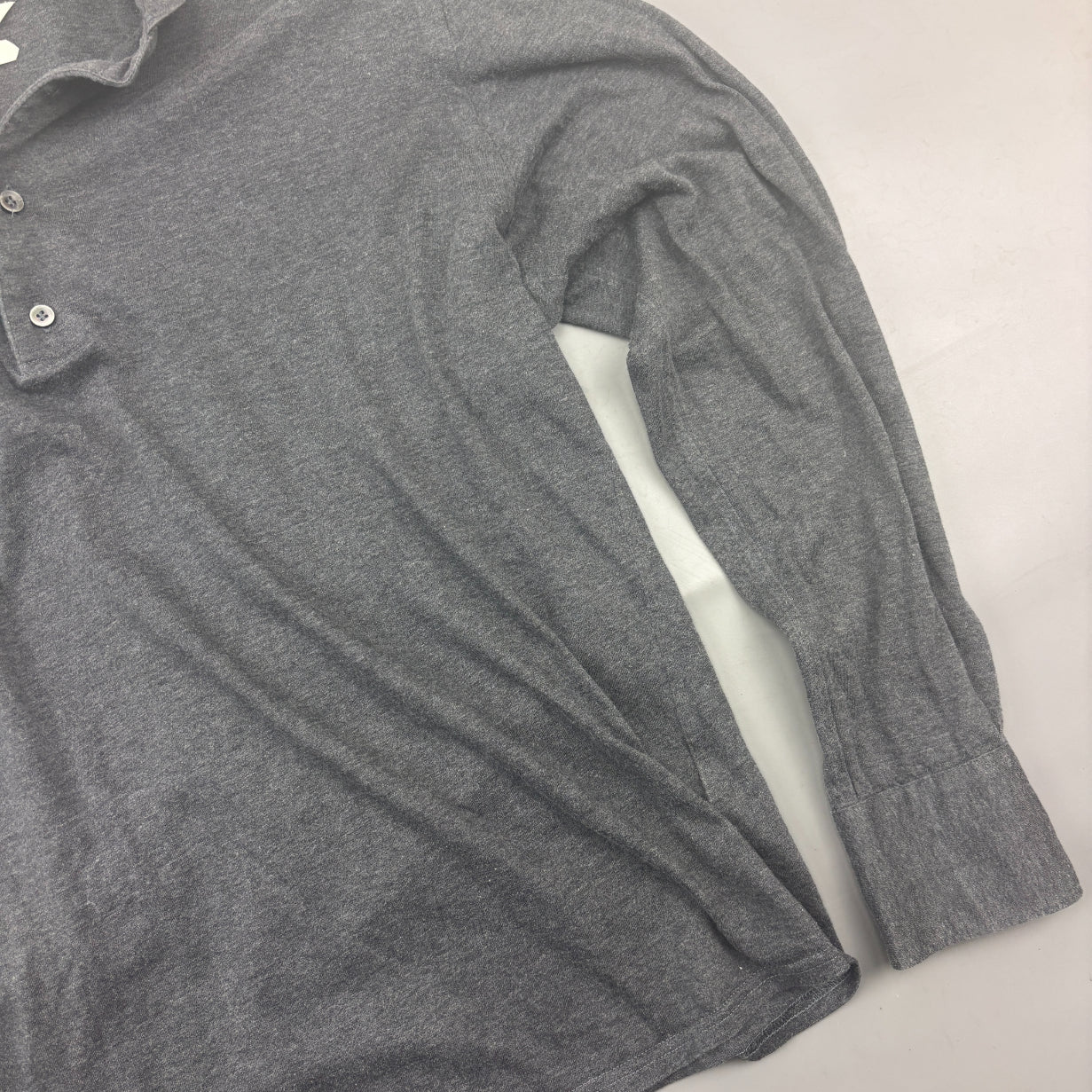 Grey Suitsupply Longsleeve Polo Shirt - Men 40 - Very Good - Revaleur