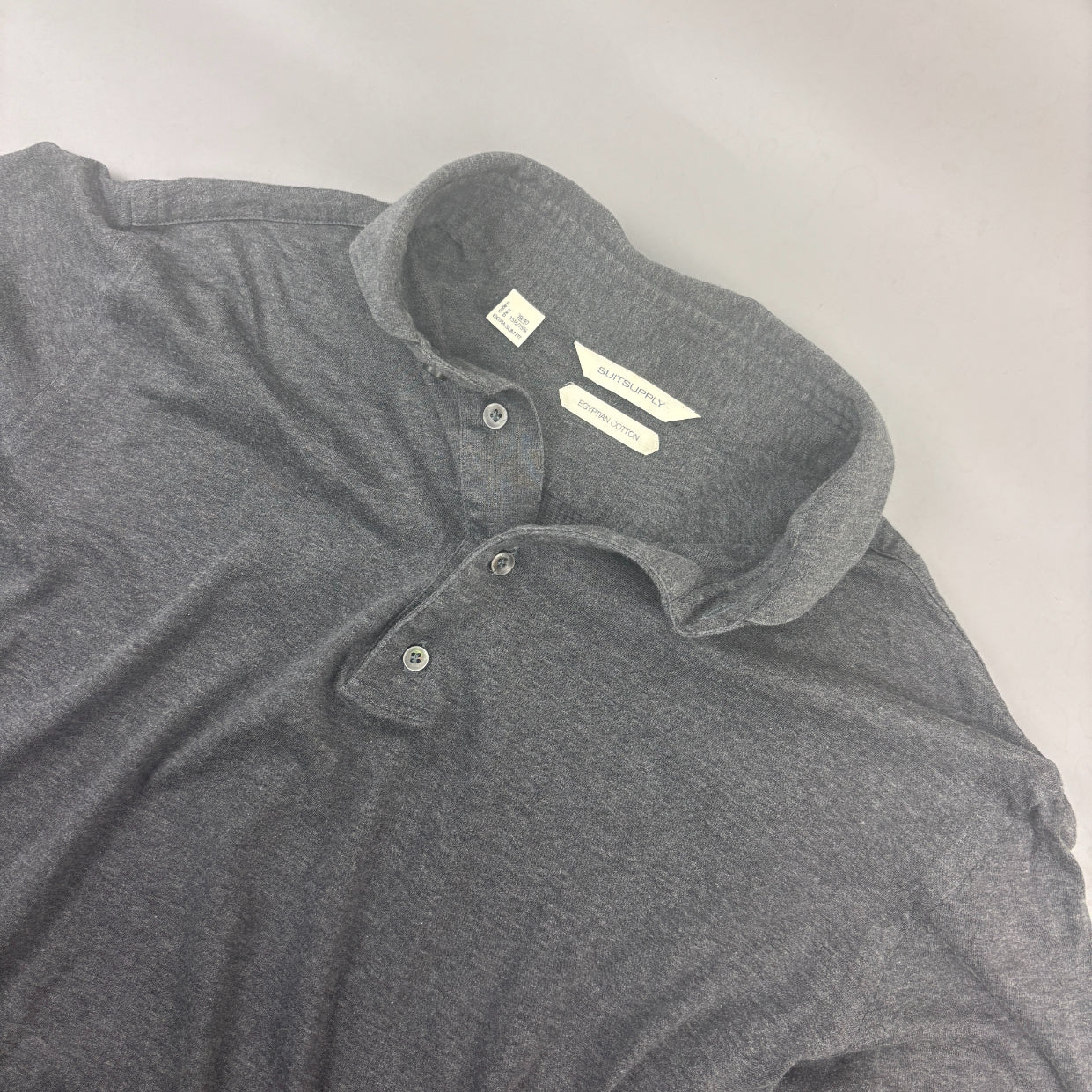 Grey Suitsupply Longsleeve Polo Shirt - Men 40 - Very Good - Revaleur