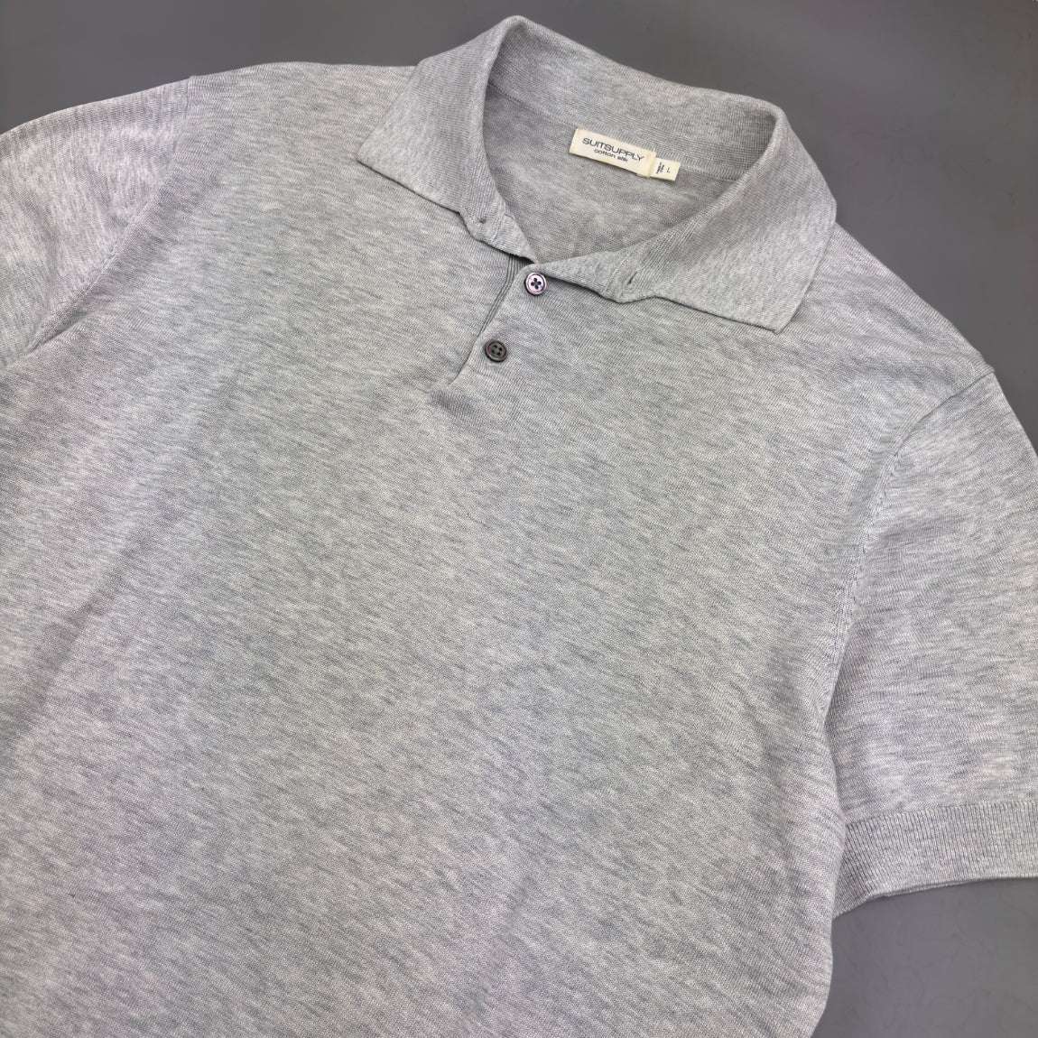 Grey Suitsupply Polo Shirt - L - Excellent Condition - Revaleur