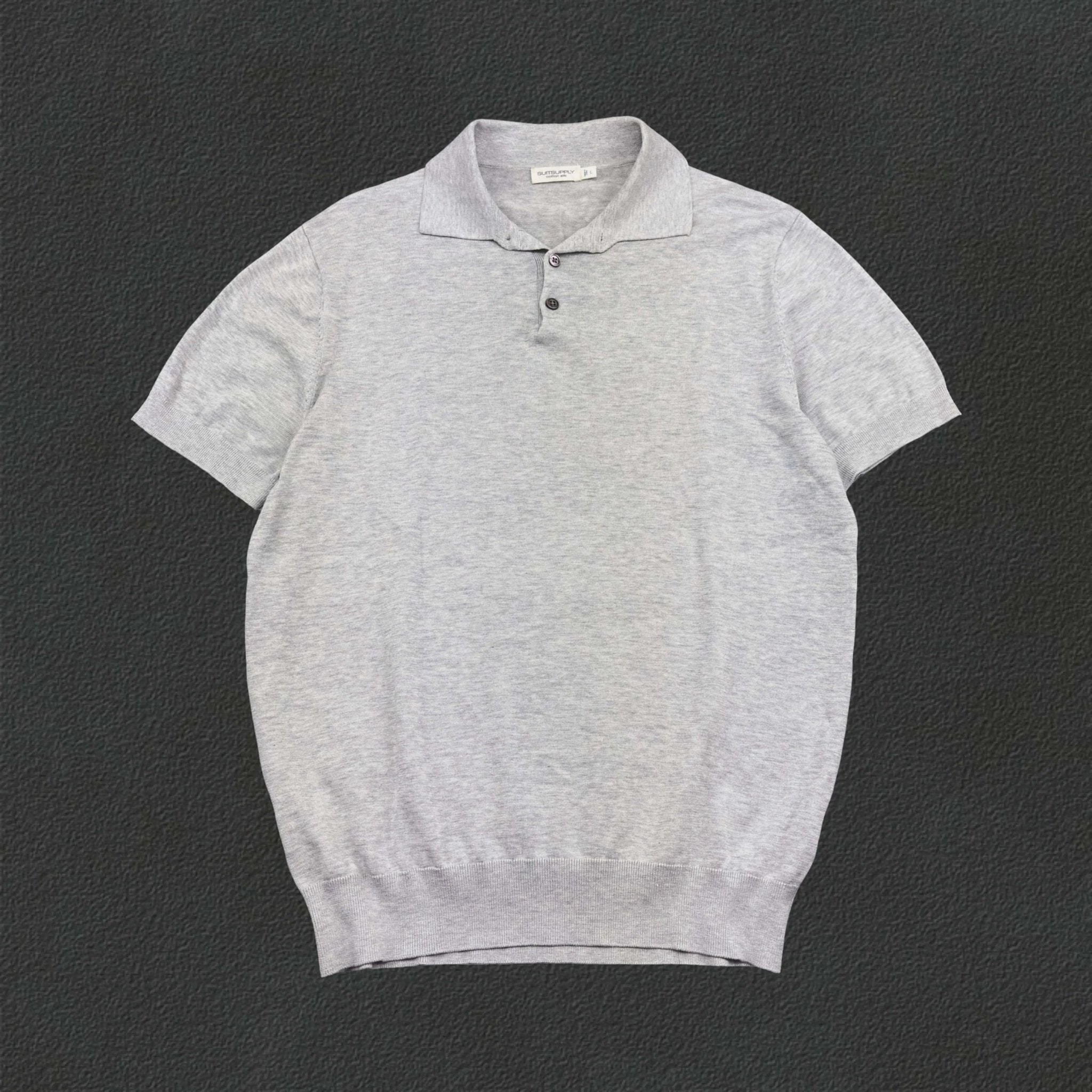 Grey Suitsupply Polo Shirt - L - Excellent Condition - Revaleur
