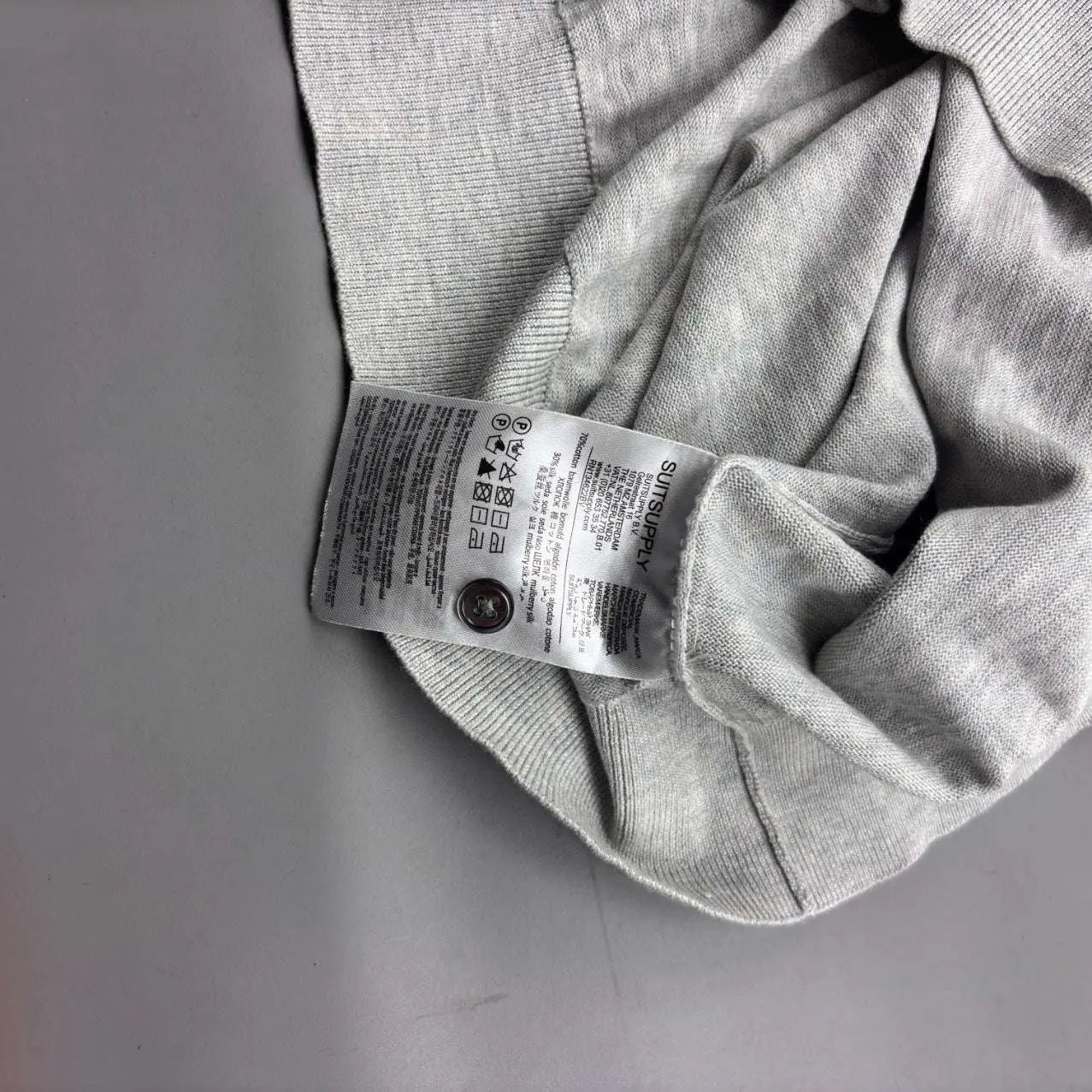 Grey Suitsupply Polo Shirt - L - Excellent Condition - Revaleur