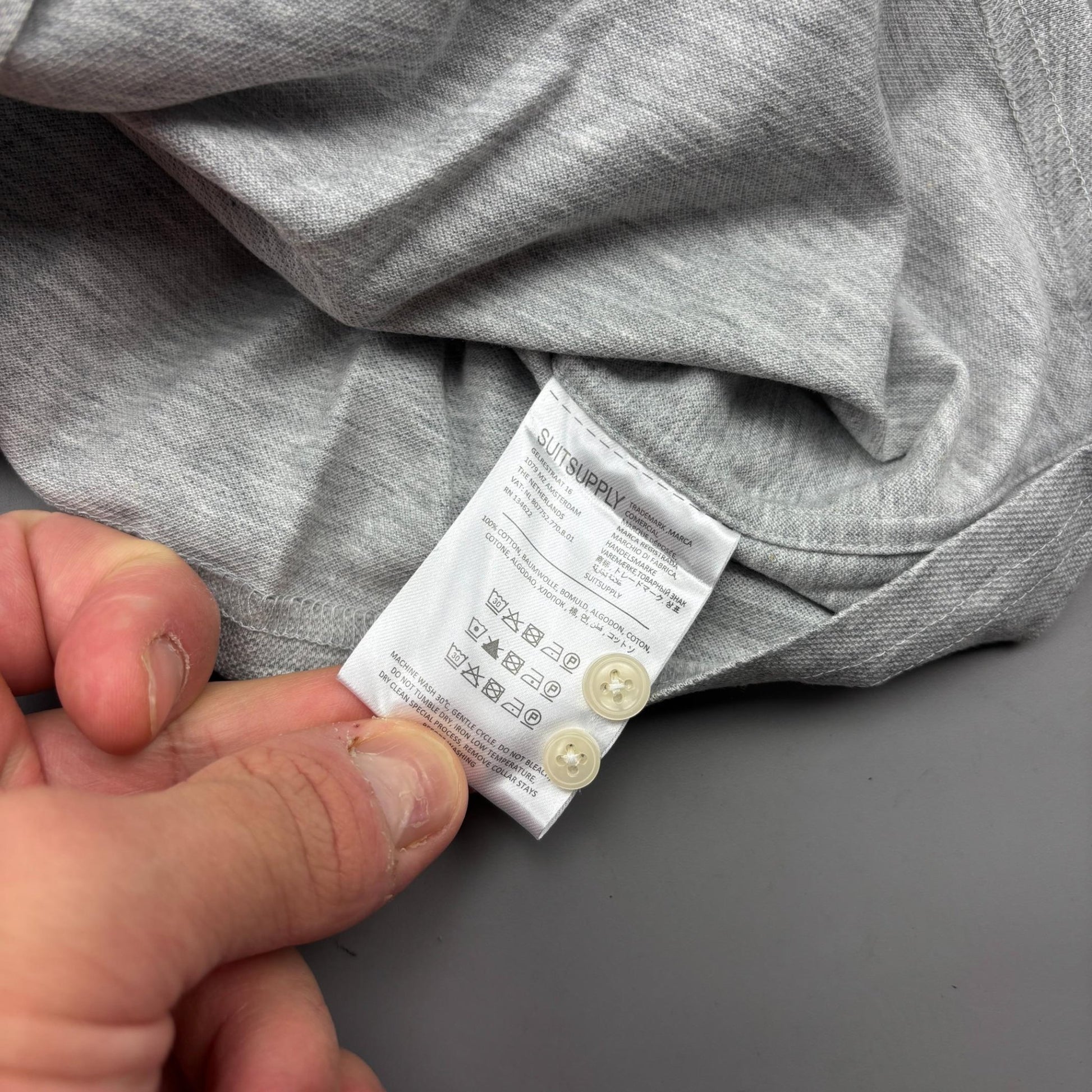 Grey Suitsupply Shirt - Men 38 - New With Tags - Revaleur