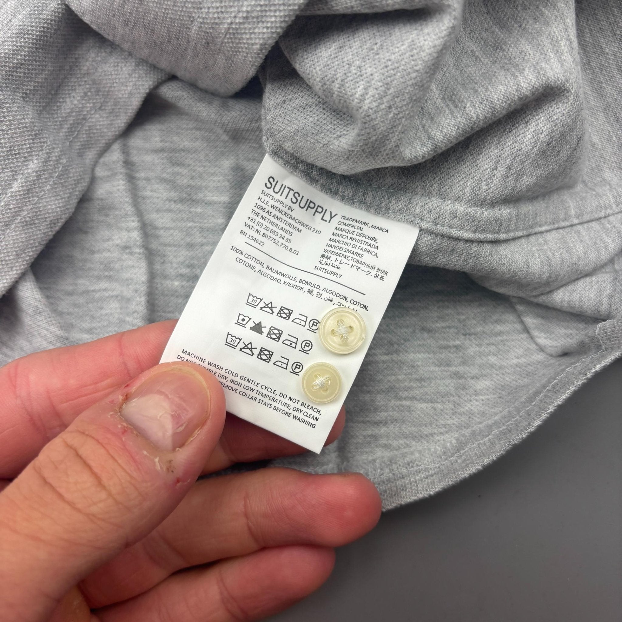 Grey Suitsupply Shirt - Men 38 - New With Tags - Revaleur