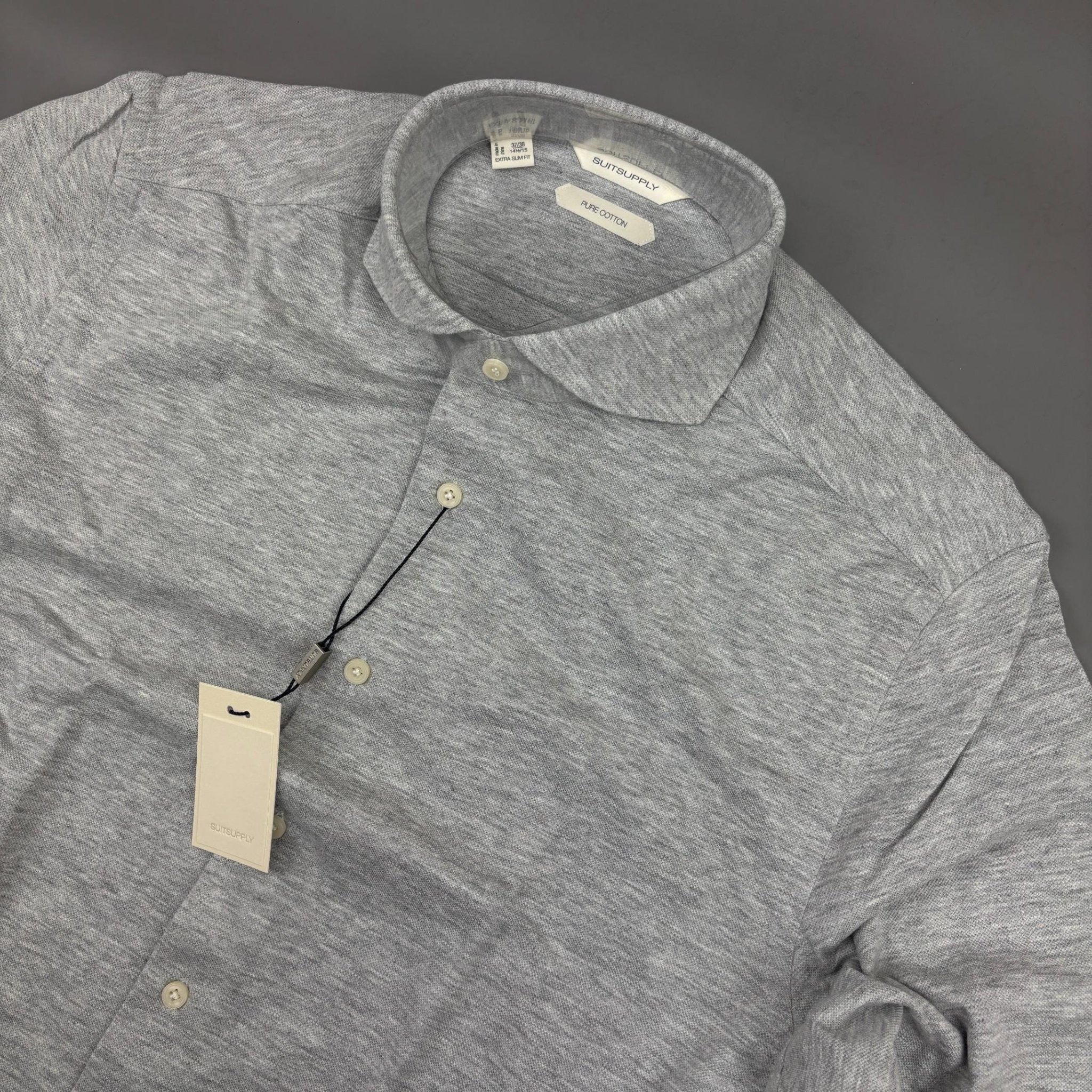 Grey Suitsupply Shirt - Men 38 - New With Tags - Revaleur